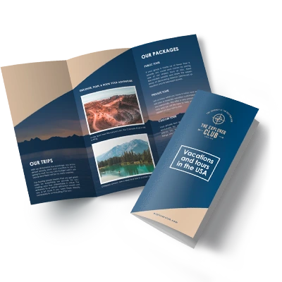 Beautiful full-color 8.5x11 or 11x17 brochure with tri-fold folding